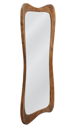 Basset Mirror Penelope Wall Mirror: Elegant Organic Design In Warm Walnut, Perfect For Boho-chic Home Decor Brown Mango Wood,Glass M5296