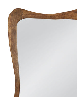 Basset Mirror Penelope Wall Mirror: Elegant Organic Design In Warm Walnut, Perfect For Boho-chic Home Decor Brown Mango Wood,Glass M5296