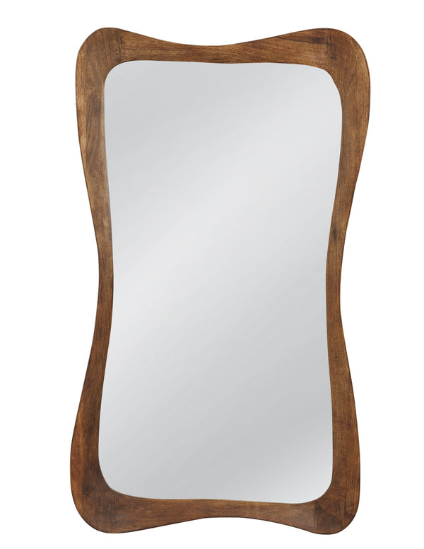 Basset Mirror Penelope Wall Mirror: Elegant Organic Design In Warm Walnut, Perfect For Boho-chic Home Decor Brown Mango Wood,Glass M5296