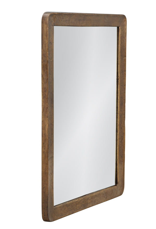 Basset Mirror Hallie Wall Mirror - Modern Bronze Framed Rectangle, Elegant Accent For Contemporary Interiors Brown Cast Aluminium,Mirror Glass M5300