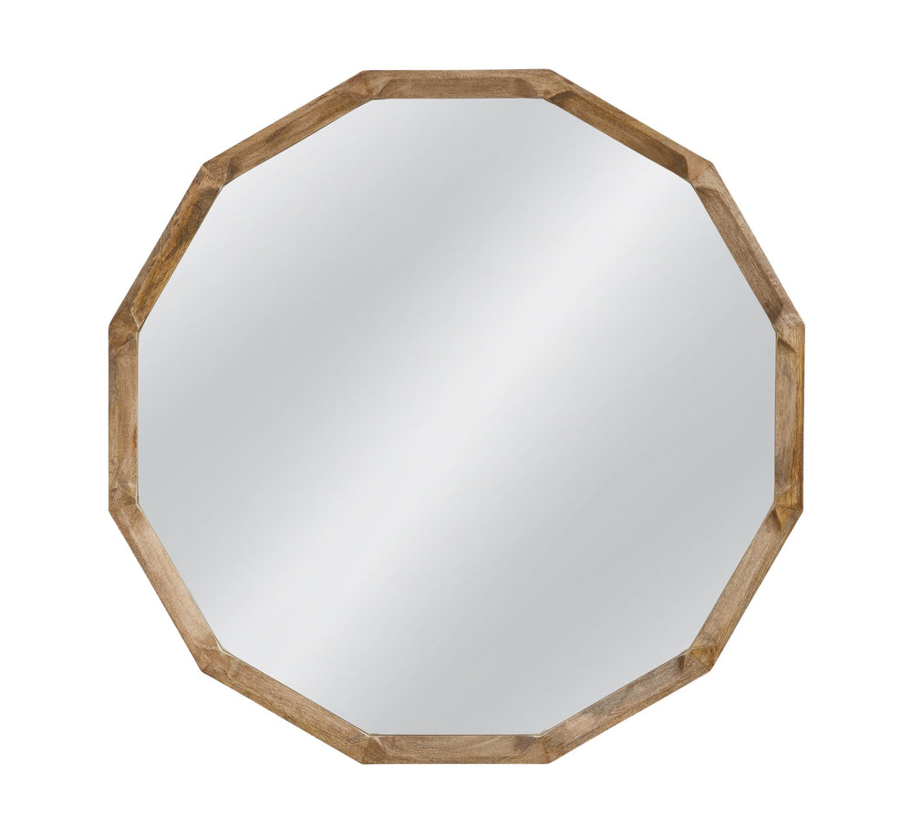 Basset Mirror Eloise Octagonal Wall Mirror - Boho-chic Design With Warm Mango Wood Frame For Coastal Charm Natural Mango Wood,Glass M5308