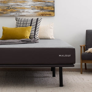 Malouf Thin Upholstered Highrise™ Platform Bed Frame With Solid Steel Design And Easy Assembly Features Charcoal Charcoal Ma0001uplckch