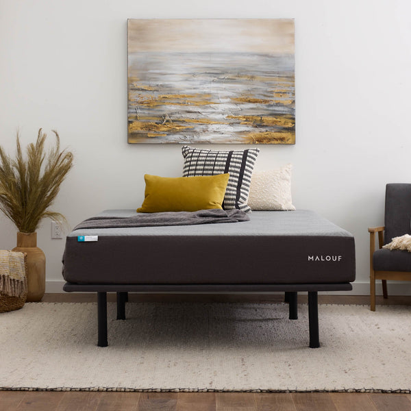 Malouf Thin Upholstered Highrise™ Platform Bed Frame With Solid Steel Design And Easy Assembly Features Charcoal Charcoal Ma0001uplckch