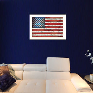 English Elm "pledge of Allegiance" Marla Rae Hand Lettered Patriotic Art White Framed Print B06786165