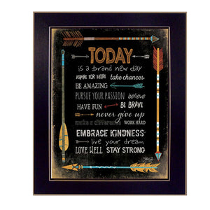 English Elm "today is a Brand New Day Marla Rae Typography Framed Print for Modern Home Walls B06786189