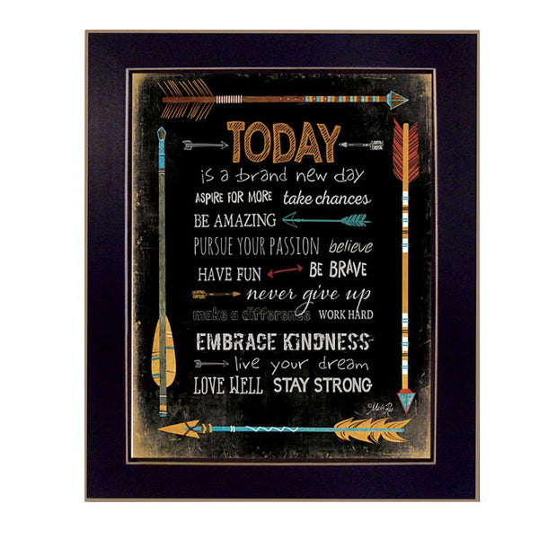 English Elm "today is a Brand New Day Marla Rae Typography Framed Print for Modern Home Walls B06786189