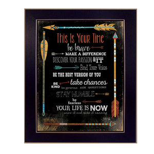 English Elm "this is Your Time" Marla Rae Typographic Framed Print Motivational Wall Art B06786192