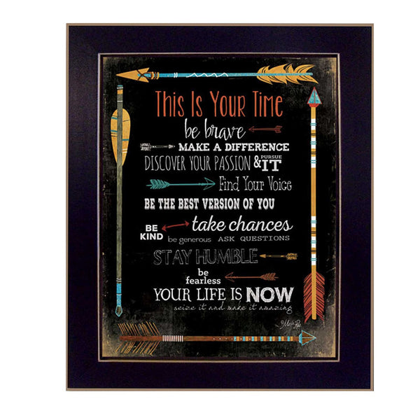 English Elm "this is Your Time" Marla Rae Typographic Framed Print Motivational Wall Art B06786192