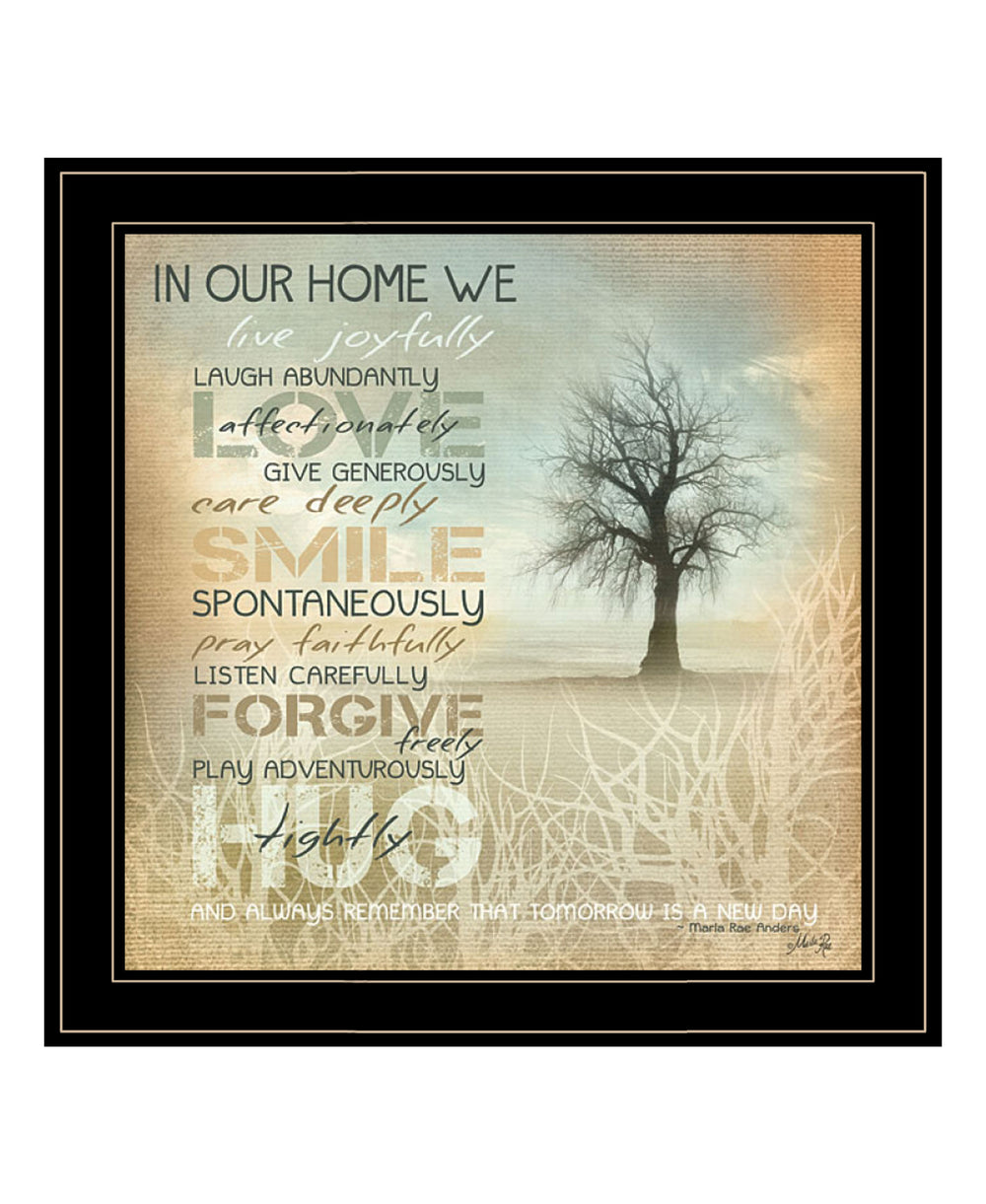 English Elm "in Our Home" Marla Rae Framed Canvas Print Matte Black Wood Modern Wall Art B06789170