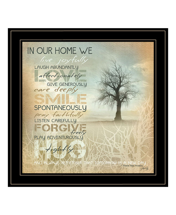 English Elm "in Our Home" Marla Rae Framed Canvas Print Matte Black Wood Modern Wall Art B06789170