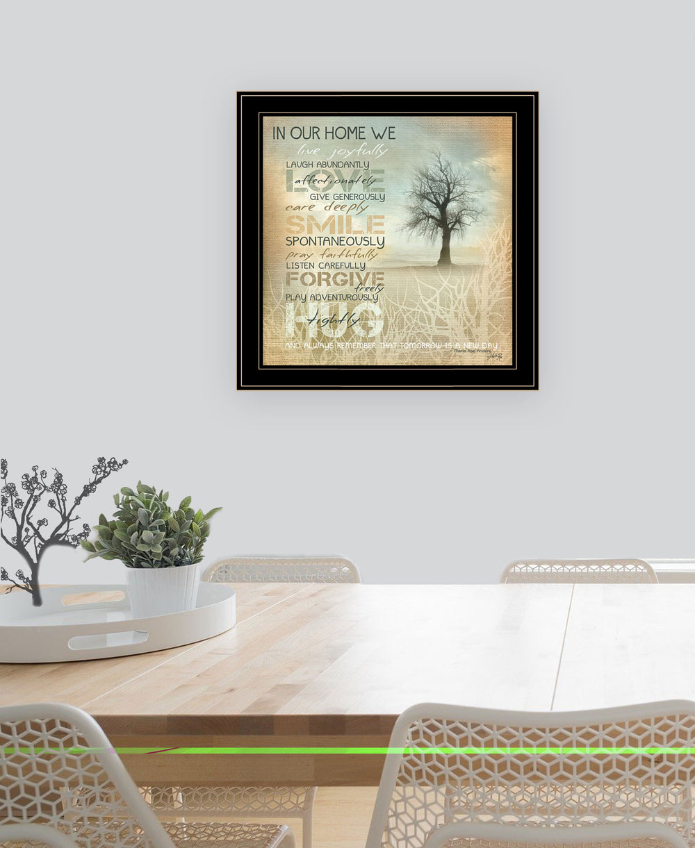 English Elm "in Our Home" Marla Rae Framed Canvas Print Matte Black Wood Modern Wall Art B06789170