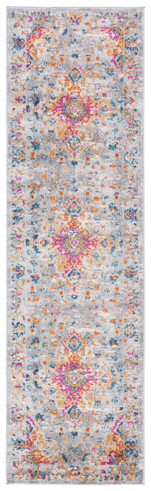 Safavieh Madison Transitional Area Rug – Stunning Grey And Fuchsia Design, Perfect For Modern Elegance Grey ,Fuchsia Polypropylene Pile Mad154f-3sq