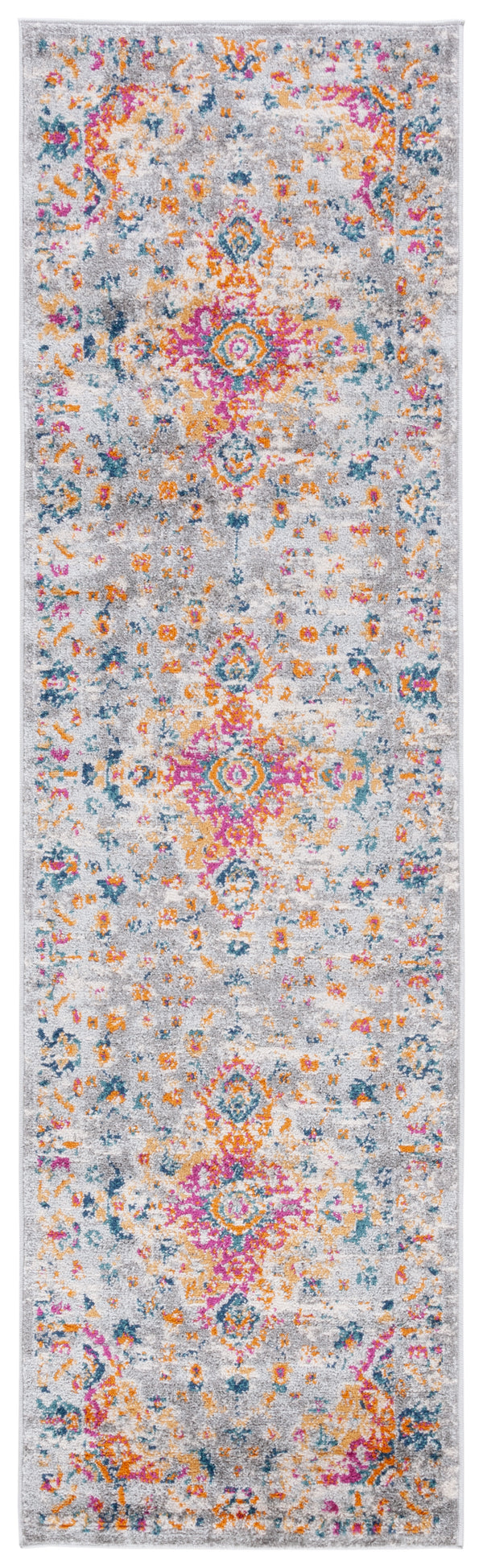 Safavieh Madison Transitional Area Rug – Stunning Grey And Fuchsia Design, Perfect For Modern Elegance Grey ,Fuchsia Polypropylene Pile Mad154f-3sq
