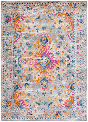 Safavieh Madison Transitional Area Rug – Stunning Grey And Fuchsia Design, Perfect For Modern Elegance Grey ,Fuchsia Polypropylene Pile Mad154f-3sq