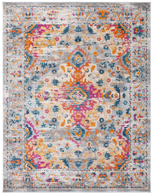 Safavieh Madison Transitional Area Rug – Stunning Grey And Fuchsia Design, Perfect For Modern Elegance Grey ,Fuchsia Polypropylene Pile Mad154f-3sq