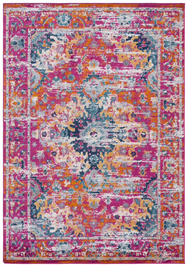 Safavieh Madison Transitional Area Rug – Stunning Grey And Fuchsia Design, Perfect For Modern Elegance Fuchsia ,Gold Polypropylene Pile Mad154r-68