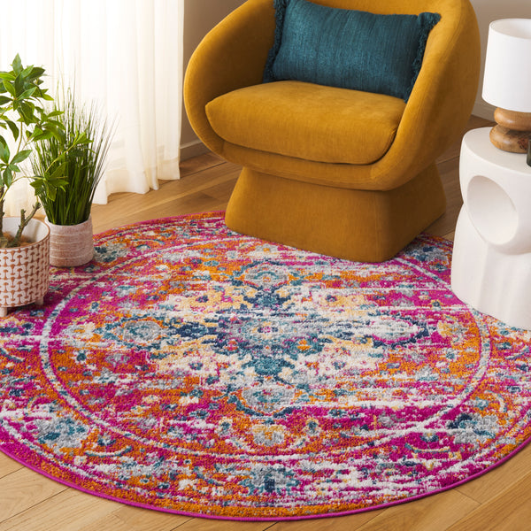 Safavieh Madison Transitional Area Rug – Stunning Grey And Fuchsia Design, Perfect For Modern Elegance Fuchsia ,Gold Polypropylene Pile Mad154r-68