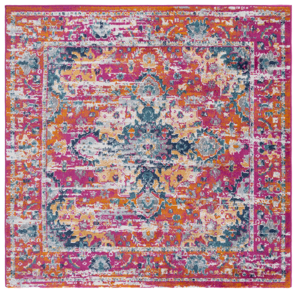 Safavieh Madison Transitional Area Rug – Stunning Grey And Fuchsia Design, Perfect For Modern Elegance Fuchsia ,Gold Polypropylene Pile Mad154r-68
