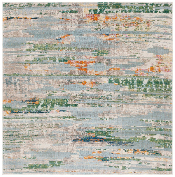 Safavieh Madison 419 Power Loomed Modern Rug Green / Blue 6'-7" x 6'-7" Square