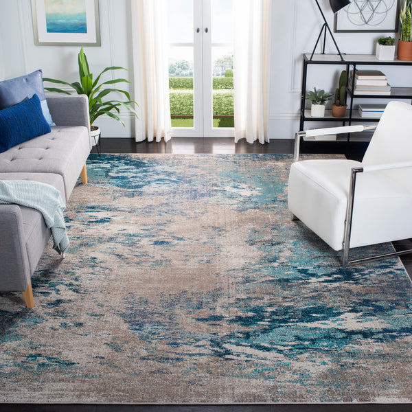 Safavieh Madison Area Rug - Timeless Elegance With Durable Construction For Sophisticated Interior Spaces Blue ,Beige 57% Polypropylene,30% Cotton,13% Polyester Mad440m-68
