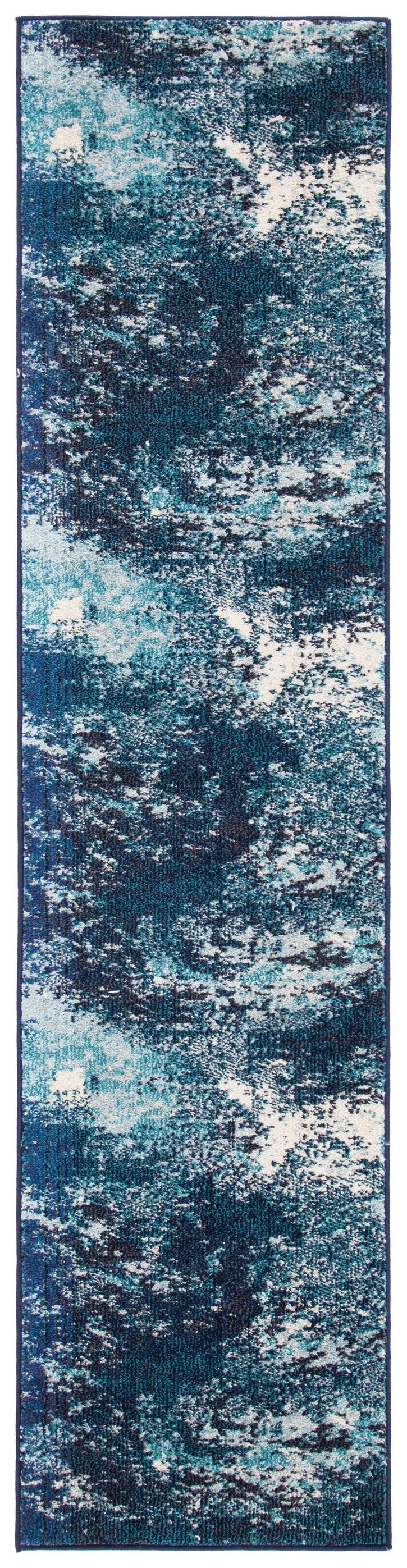 Safavieh Madison Oversized Sage And Ivory Abstract Area Rug With Navy Accents, Low-Profile, Durable Turkish Loomcraft 12'-0" x 15'-0" MAD440N-1215