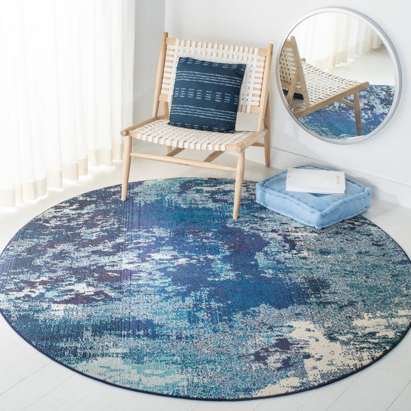 Safavieh Madison Oversized Sage And Ivory Abstract Area Rug With Navy Accents, Low-Profile, Durable Turkish Loomcraft 12'-0" x 15'-0" MAD440N-1215
