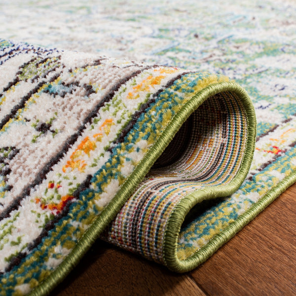 Safavieh Madison 447 Power Loomed Transitional Rug Green / Turquoise 8' x 8' Square