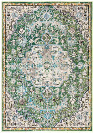 Safavieh Madison 447 Power Loomed 57% Polypropylene, 30% Cotton, 13% Polyester Transitional Rug Green / Turquoise MAD447Y-222