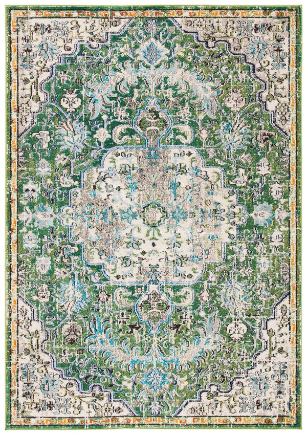 Safavieh Madison 447 Power Loomed 57% Polypropylene, 30% Cotton, 13% Polyester Transitional Rug Green / Turquoise MAD447Y-222
