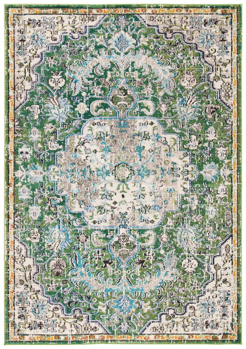 Safavieh Madison 447 Power Loomed Transitional Rug Green / Turquoise 8' x 8' Square