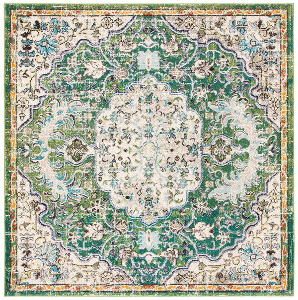 Safavieh Madison Stunning Rectangular Area Rug – Elegant Green & Turquoise Design For Timeless Home Décor Green ,Turquoise 57% Polypropylene,30% Cotton,13% Polyester Mad447y-68