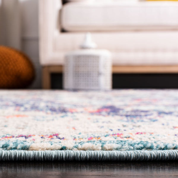 Safavieh Madison Power-Loomed Polypropylene Area Rug Neutral Ivory Tones for Living Rooms Black Teal 2'-0" x 3'-0" MAD447Z-2