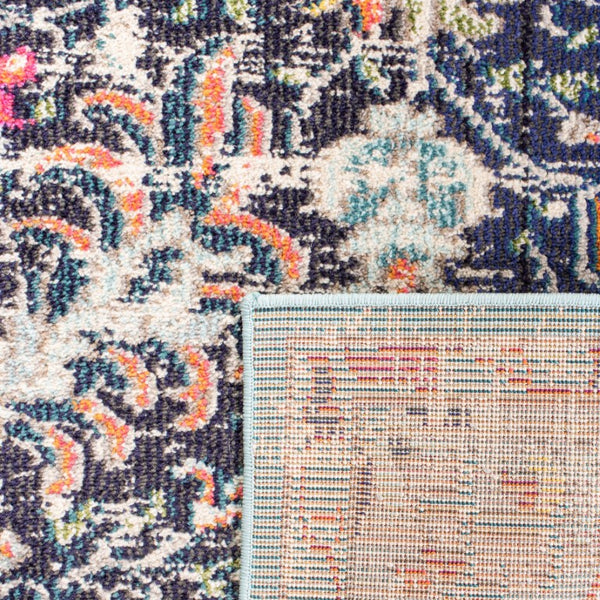 Safavieh Madison Power-Loomed Polypropylene Area Rug Neutral Ivory Tones for Living Rooms Black Teal 2'-0" x 3'-0" MAD447Z-2