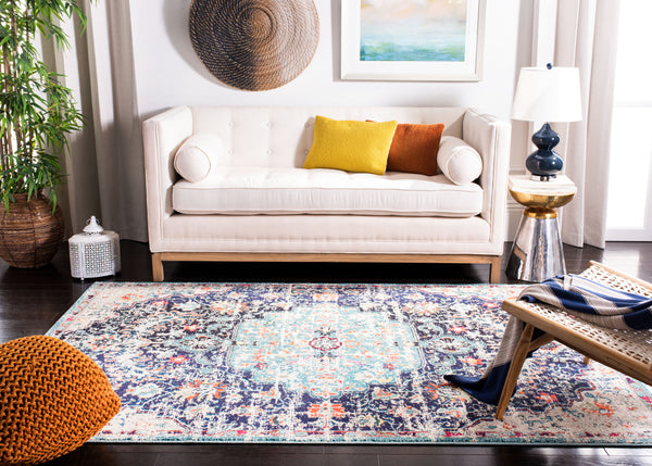 Safavieh Madison Stunning Rectangular Area Rug – Elegant Green & Turquoise Design For Timeless Home Décor Black ,Teal 57% Polypropylene,30% Cotton,13% Polyester Mad447z-4r