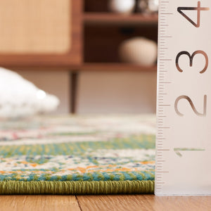 Safavieh Madison 452 Power Loomed Transitional Rug Green / Aqua 9' x 12'