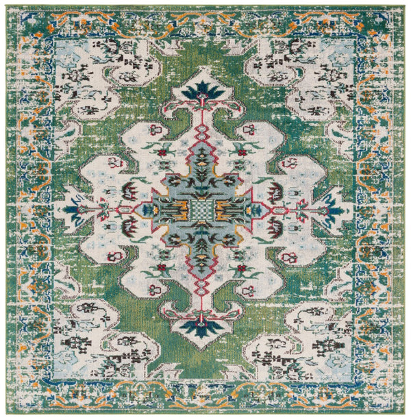 Safavieh Madison 452 Power Loomed Transitional Rug Green / Aqua 6'-7" x 6'-7" Square