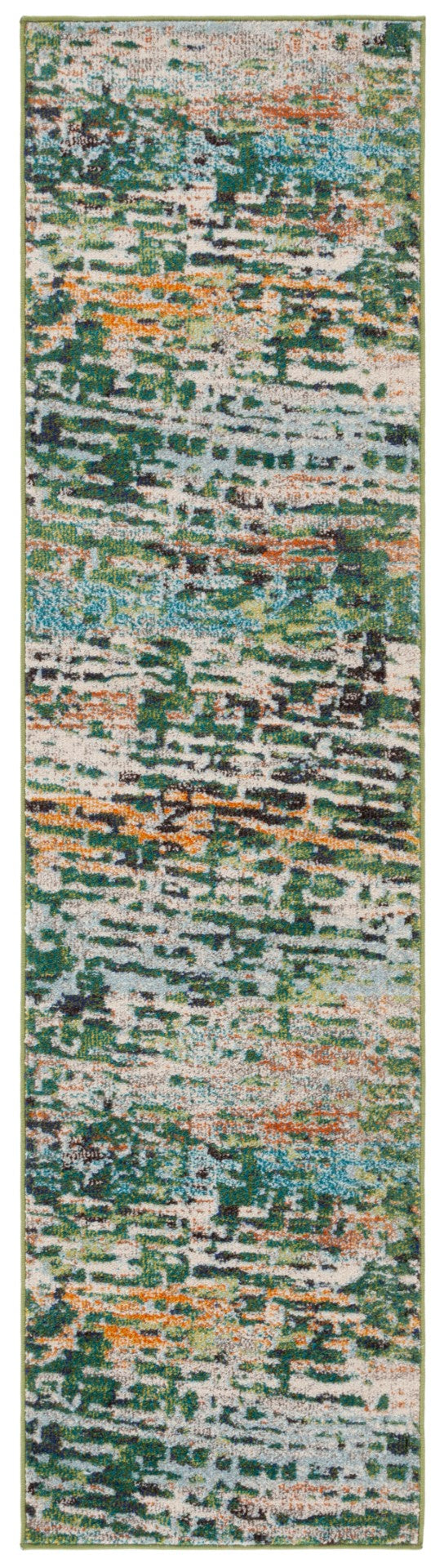 Safavieh Madison 454 Power Loomed Modern Rug Green / Rust 2'-2" x 8'