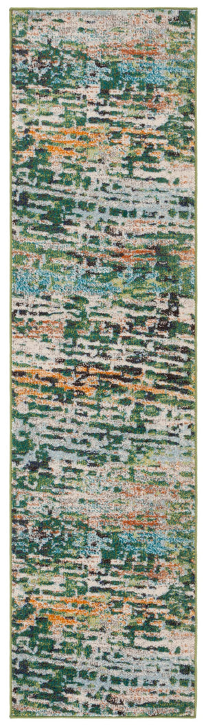 Safavieh Madison 454 Power Loomed Modern Rug Green / Rust 2'-2" x 8'
