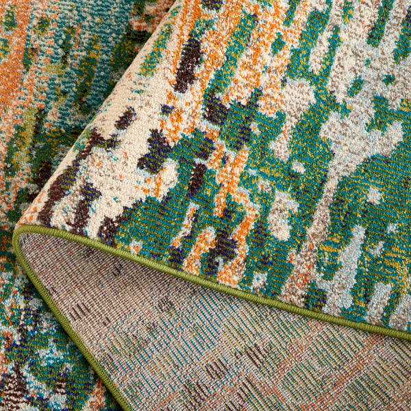 Safavieh Madison 454 Power Loomed 57% Polypropylene, 30% Cotton, 13% Polyester Modern Rug Green / Rust MAD454Y-5