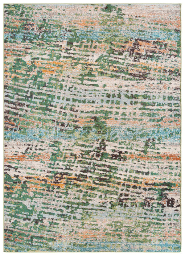 Safavieh Madison 454 Power Loomed 57% Polypropylene, 30% Cotton, 13% Polyester Modern Rug Green / Rust MAD454Y-5