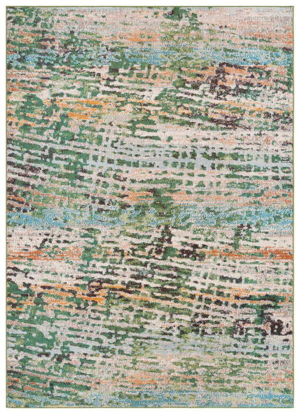 Safavieh Madison 454 Power Loomed Modern Rug Green / Rust 9' x 12'