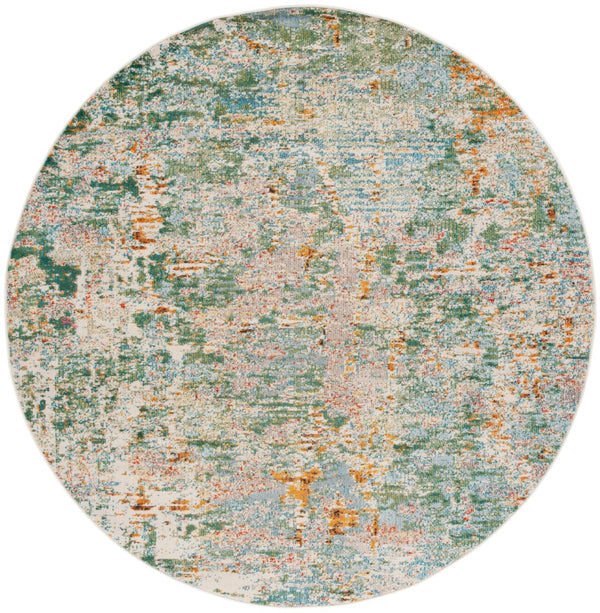 Safavieh Madison 457 Power Loomed Modern Rug Green / Grey 6'-7" x 6'-7" Round
