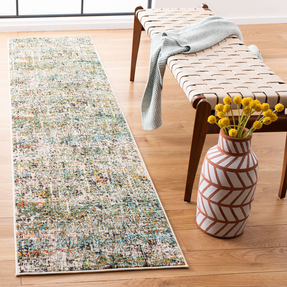 Safavieh Madison Contemporary Area Rug - Vibrant Power Loomed Design For Modern Home Decor And Comfort Green ,Turquoise 57% Polypropylene,30% Cotton,13% Polyester Mad460y-68