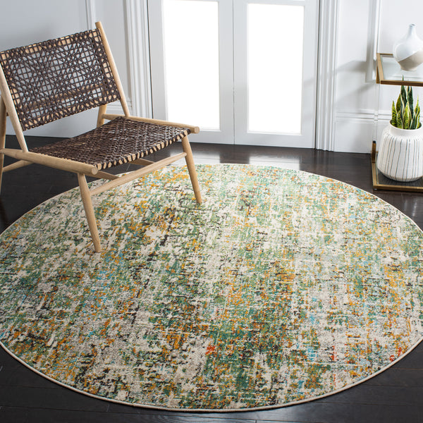 Safavieh Madison Contemporary Area Rug - Vibrant Power Loomed Design For Modern Home Decor And Comfort Green ,Turquoise 57% Polypropylene,30% Cotton,13% Polyester Mad460y-68