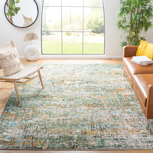 Safavieh Madison Contemporary Area Rug - Vibrant Power Loomed Design For Modern Home Decor And Comfort Green ,Turquoise 57% Polypropylene,30% Cotton,13% Polyester Mad460y-68