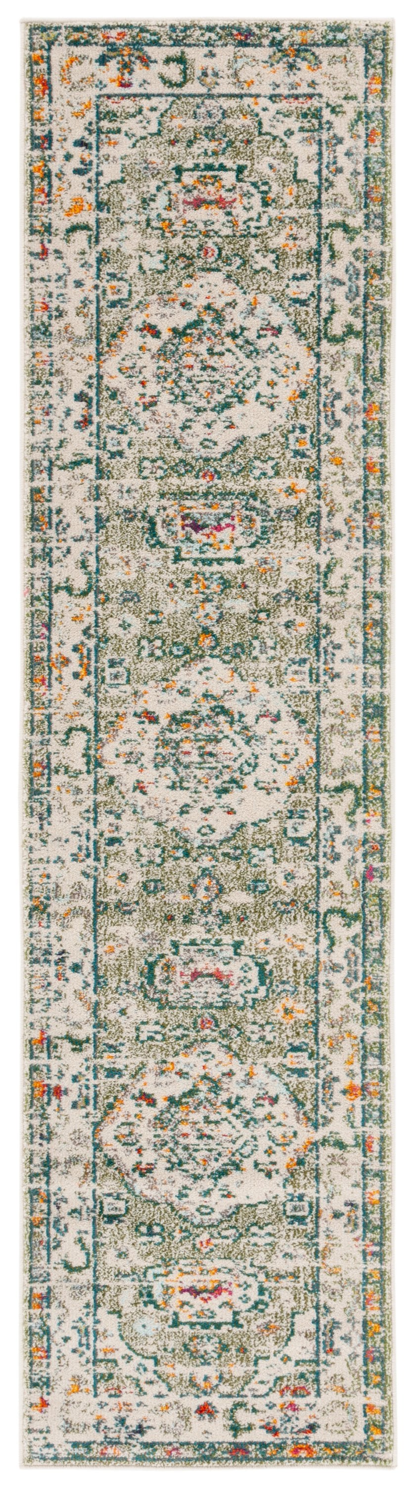 Safavieh Madison Sage And Ivory Boho Medallion Rug — Power-Loomed Comfort, Durable Low-Maintenance Style 8'-0" x 8'-0" MAD468W-8SQ