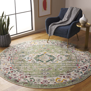 Safavieh Madison Sage And Ivory Boho Medallion Runner — Durable Power-Loomed Turkish Rug For Hallways 2'-2" x 6'-0" MAD468W-26