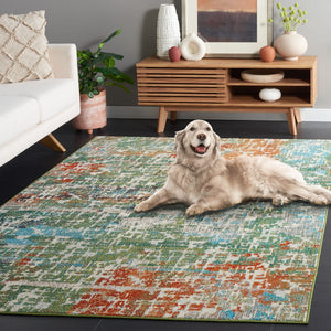 Safavieh Madison 469 Power Loomed Modern Rug Sage / Rust 9' x 12'