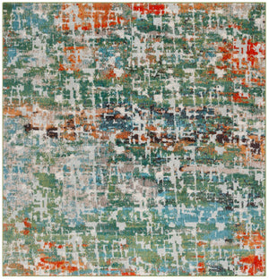 Safavieh Madison 469 Power Loomed Modern Rug Sage / Rust 6'-7" x 6'-7" Square