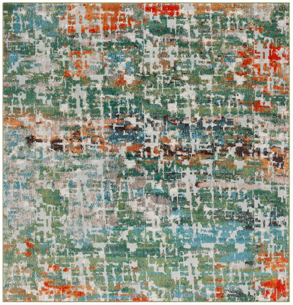 Safavieh Madison 469 Power Loomed Modern Rug Sage / Rust 6'-7" x 6'-7" Square